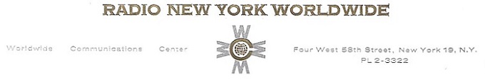 Radio New York Worldwide letterhead